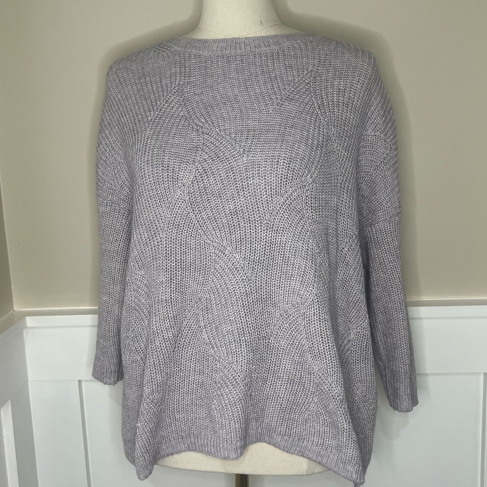 J. Jill Light Marled Purple Wave Knit Oversized Sweater Women's Petite Small